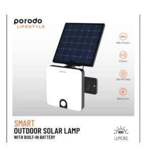 Porodo Smart Outdoor Solar Lamp With Built-In Battery