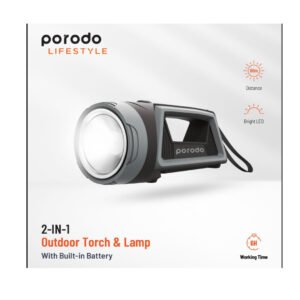 Porodo 2-In-1 Outdoor Torch & Lamp With Buil-In Battery